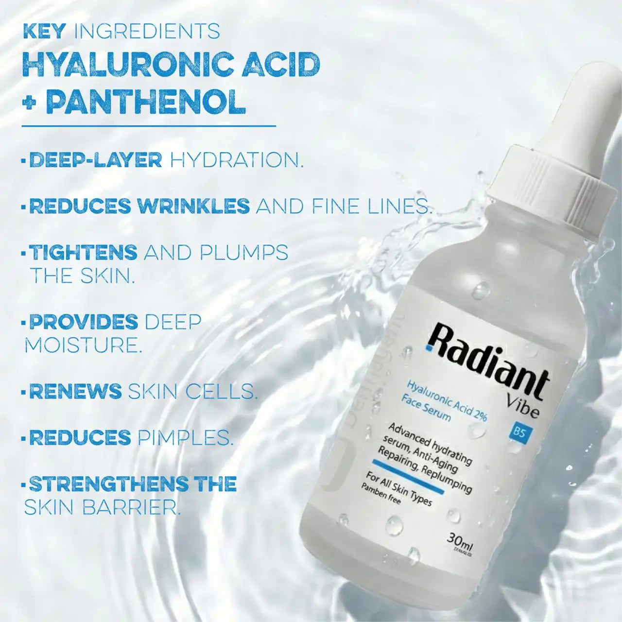 Simple skincare routine with hyaluronic acid, retinol, peptides, and niacinamide in a clear, minimalist set for radiant skin.